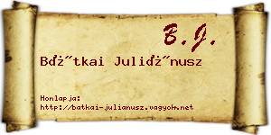 Bátkai Juliánusz névjegykártya